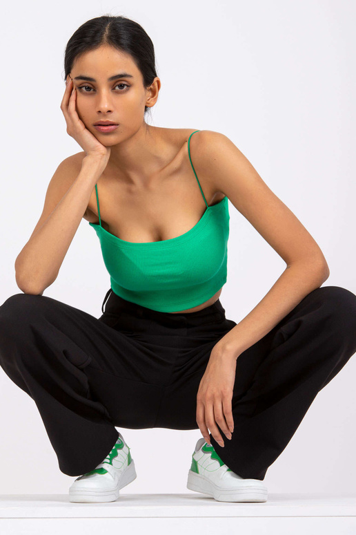 Žalias crop top su juostelėmis Aria... Žalias crop top su juostelėmis Aria...