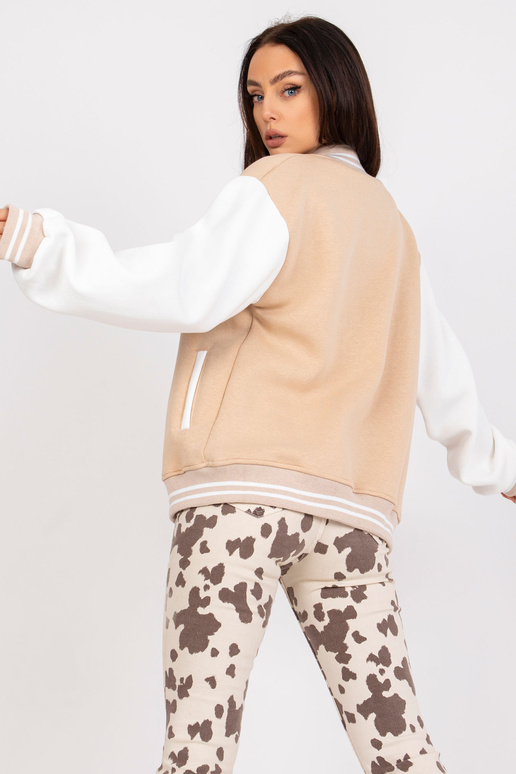 Smėlio spalvos bomber megztinis su... Smėlio spalvos bomber megztinis su...