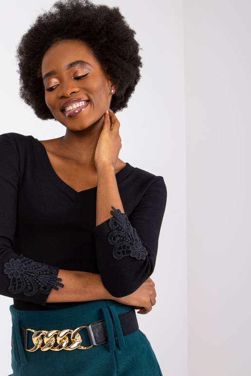 Juoda dryžuota palaidinė Alissia RUE... Juoda dryžuota palaidinė Alissia RUE...