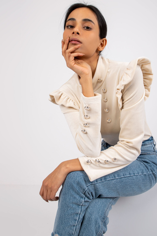 Smėlio spalvos veliūrinė palaidinė su... Smėlio spalvos veliūrinė palaidinė su...