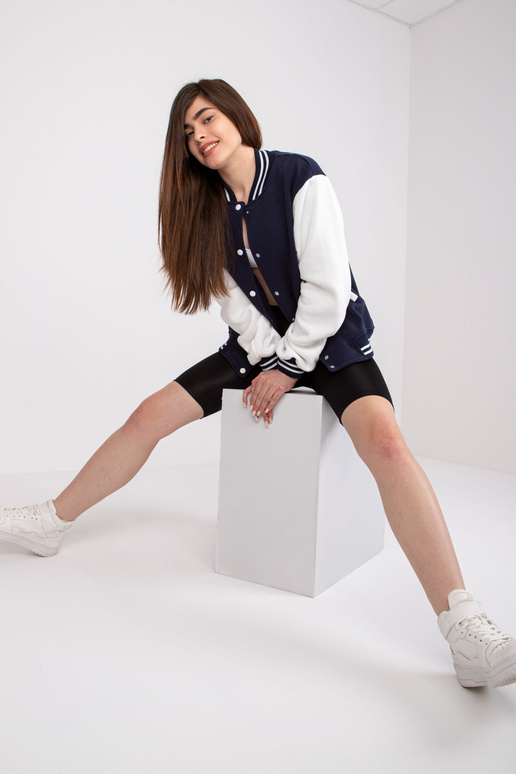 Tamsiai mėlynas megztinis bomberis...