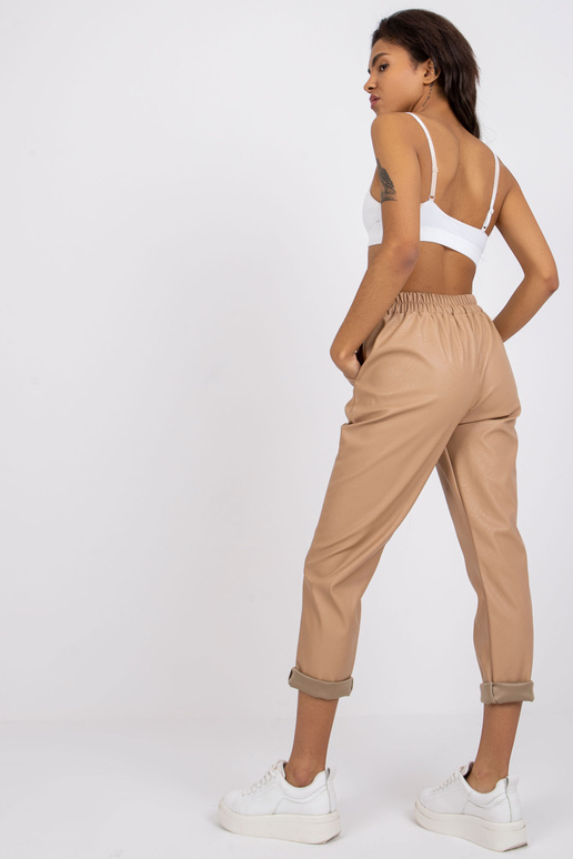 Smėlio spalvos moteriškos kelnės iš...