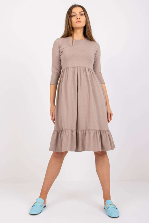 Suknelė-RV-SK-7554.74P-tamsiai smėlio...