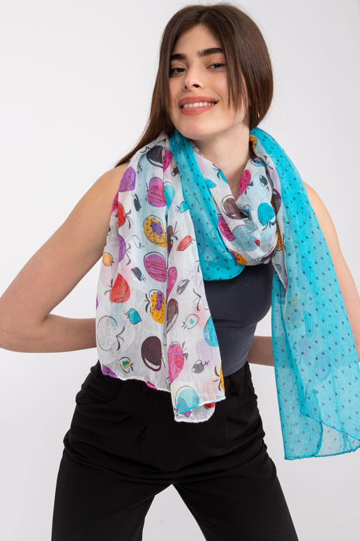 Balta ir mėlyna įvyniojimas su spauda