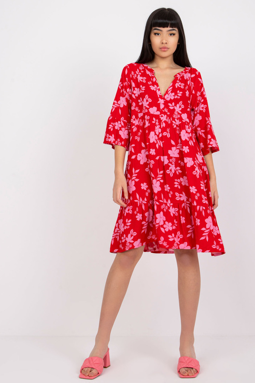 Pola SUBLEVEL raudona gėlėta suknelė Pola SUBLEVEL raudona gėlėta suknelė