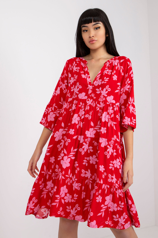 Pola SUBLEVEL raudona gėlėta suknelė Pola SUBLEVEL raudona gėlėta suknelė