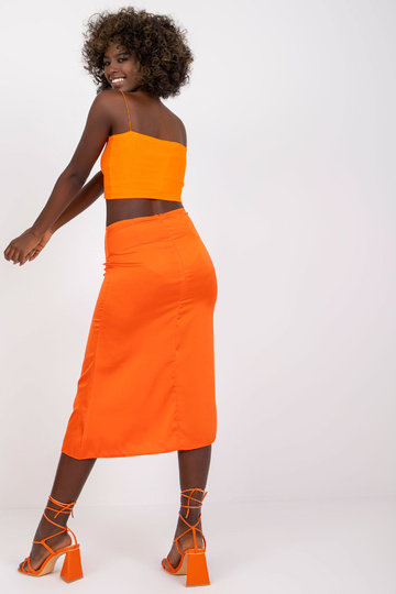 Oranžinis midi trapecijos...