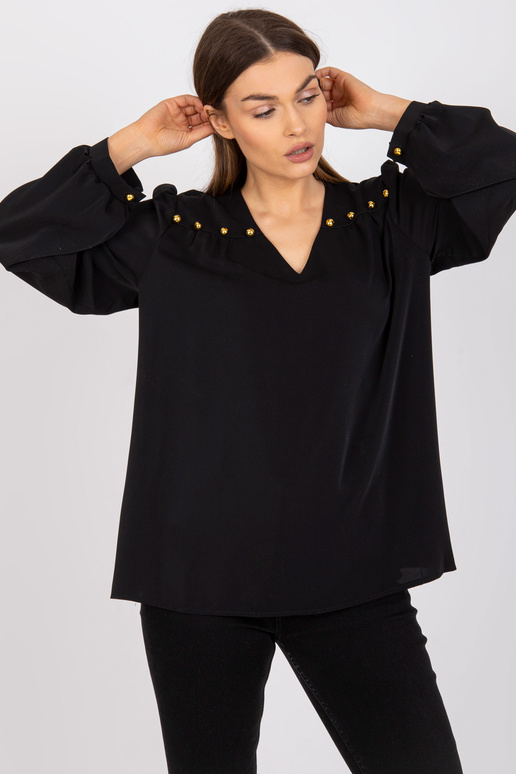 Juoda laisva palaidinė su V formos... Juoda laisva palaidinė su V formos...