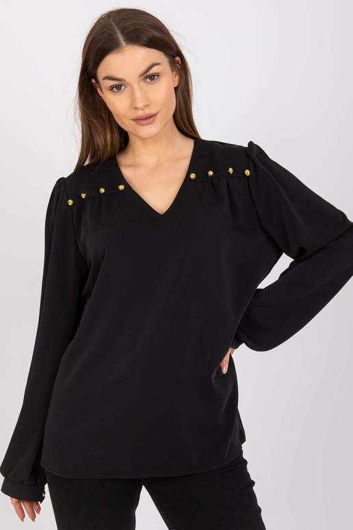 Juoda laisva palaidinė su V formos... Juoda laisva palaidinė su V formos...