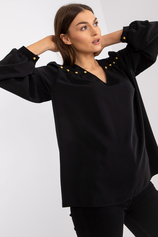 Juoda laisva palaidinė su V formos... Juoda laisva palaidinė su V formos...