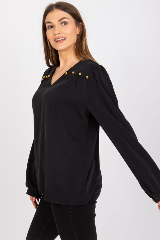 Juoda laisva palaidinė su V formos... Juoda laisva palaidinė su V formos...