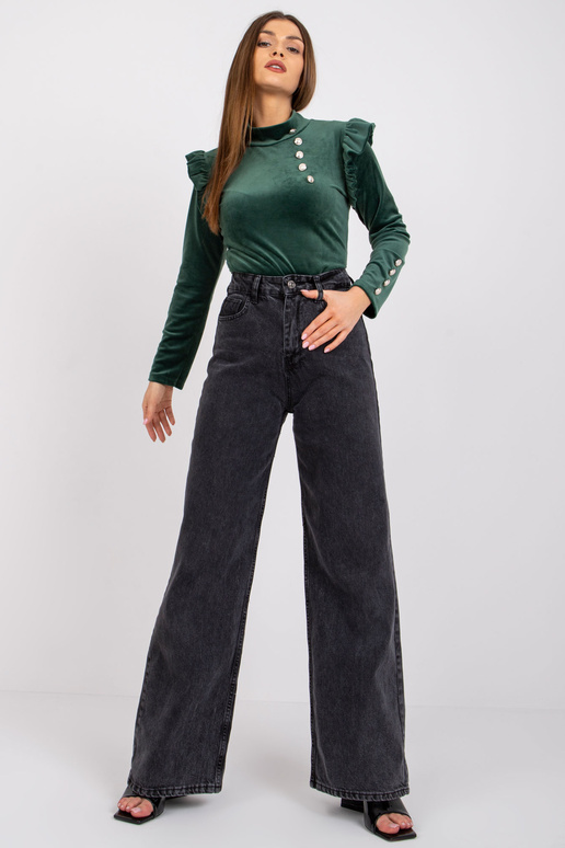 Tamsiai žalia veliūrinė palaidinė su... Tamsiai žalia veliūrinė palaidinė su...