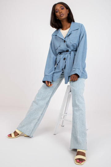 Mėlynas trumpas paltas su...