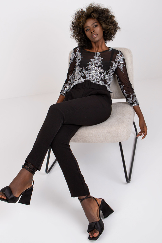 Juodos moteriškos kelnės elastingu...