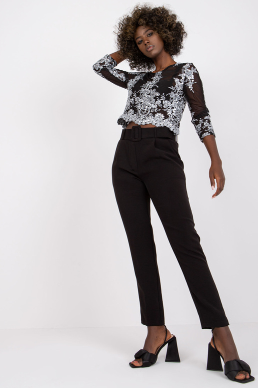 Juodos moteriškos kelnės elastingu...