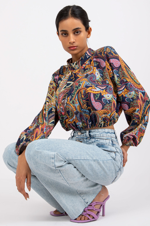 Tamsiai mėlyna palaidinė su Mia raštais Tamsiai mėlyna palaidinė su Mia raštais