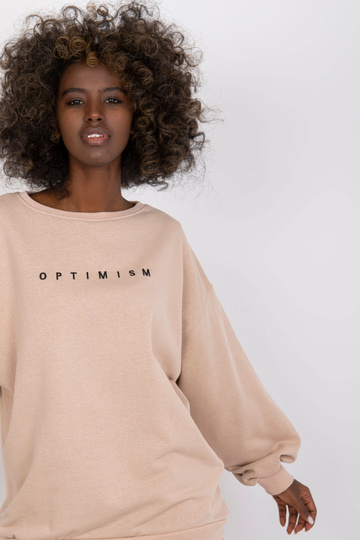 Smėlio spalvos megztinis be...