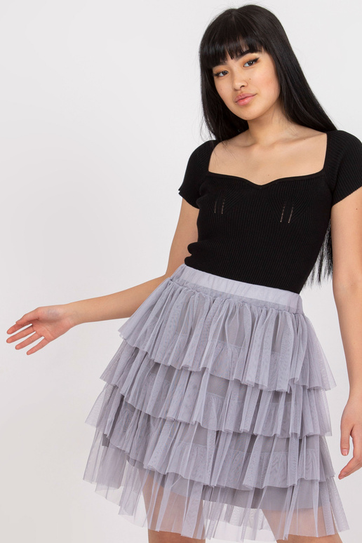 Pilkas tiulio sijonas su raukiniais...