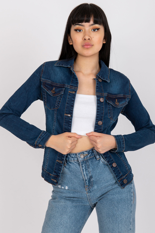 Tamsiai mėlyna moteriška medvilninė...