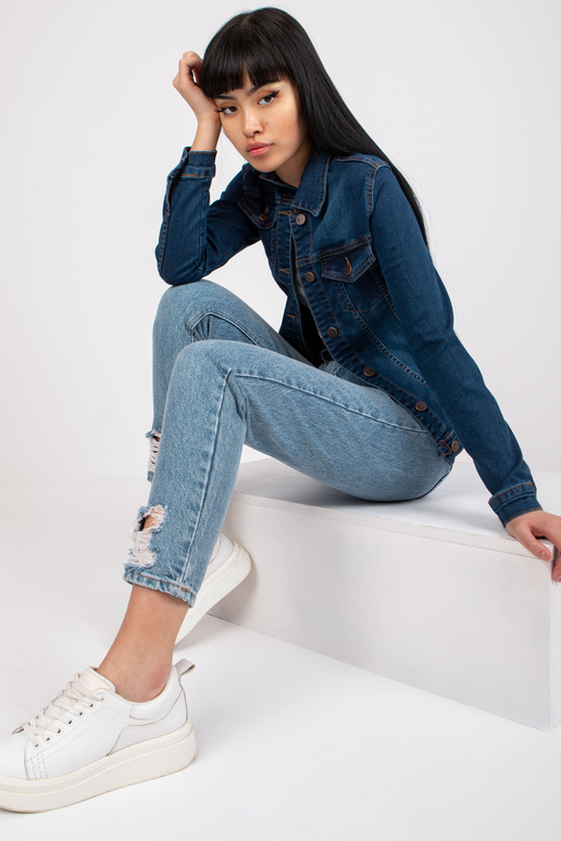 Tamsiai mėlyna moteriška medvilninė...