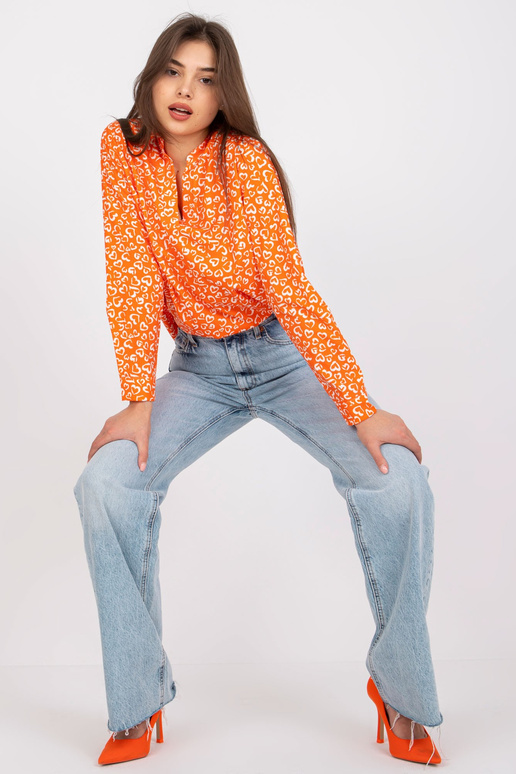 Oranžinė laisva palaidinė su Inesa Print Oranžinė laisva palaidinė su Inesa Print