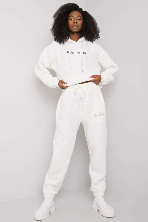 Ecru sportinės kelnės su skiautine...