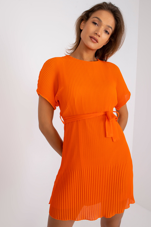 Oranžinė Mathilde suknelė apvaliu kaklu Oranžinė Mathilde suknelė apvaliu kaklu
