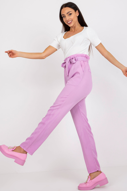 Violetinės aukšto juosmens audinio...