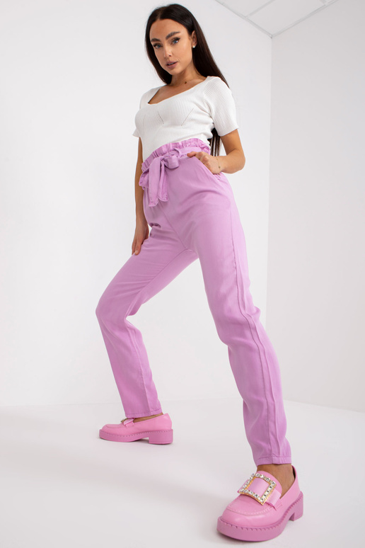 Violetinės aukšto juosmens audinio...