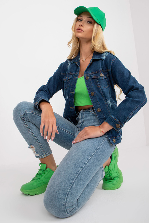 Tamsiai mėlyna moteriška džinsinė...