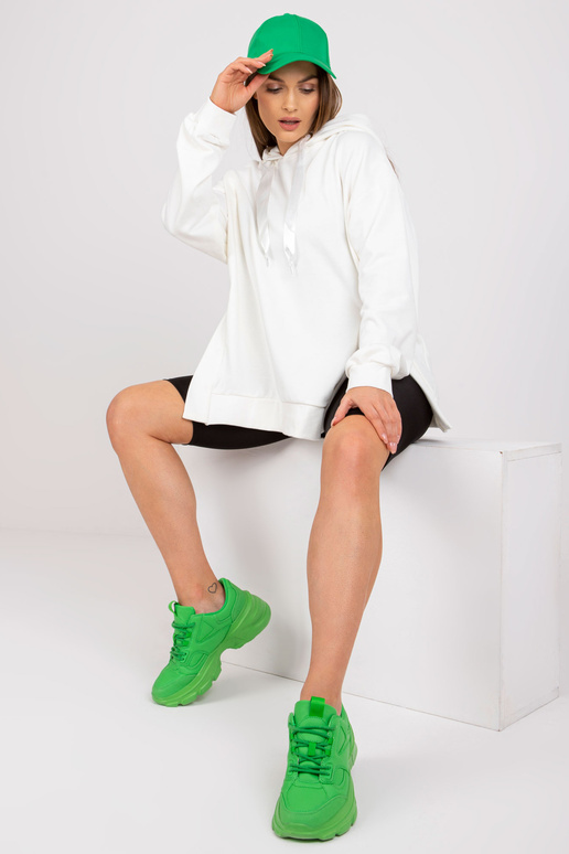 Ecru medvilninis megztinis bazinis su...