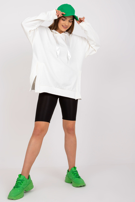 Ecru medvilninis megztinis bazinis su...