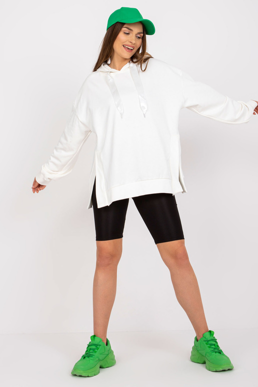 Ecru medvilninis megztinis bazinis su...