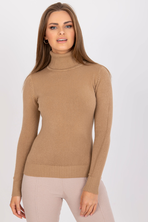 Smėlio spalvos prigludęs džemperis su...