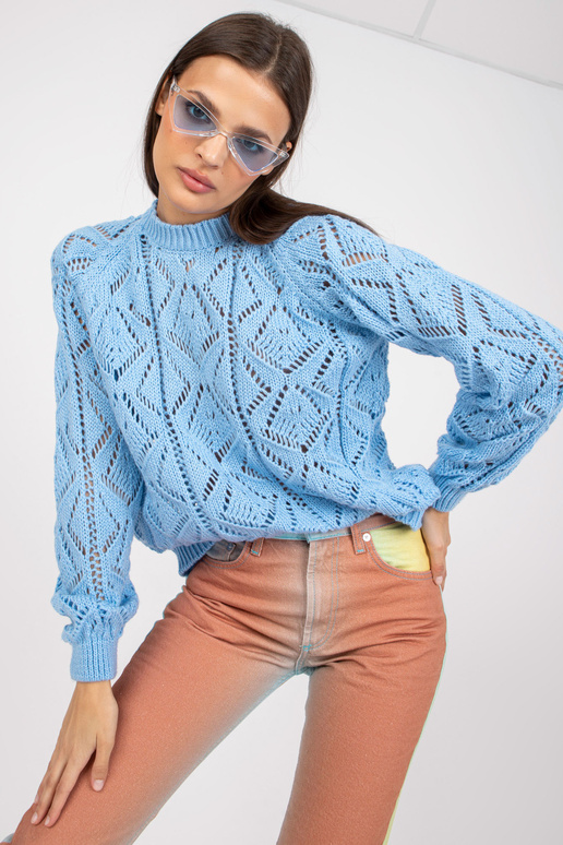 Mėlynas ažūrinis klasikinis megztinis...