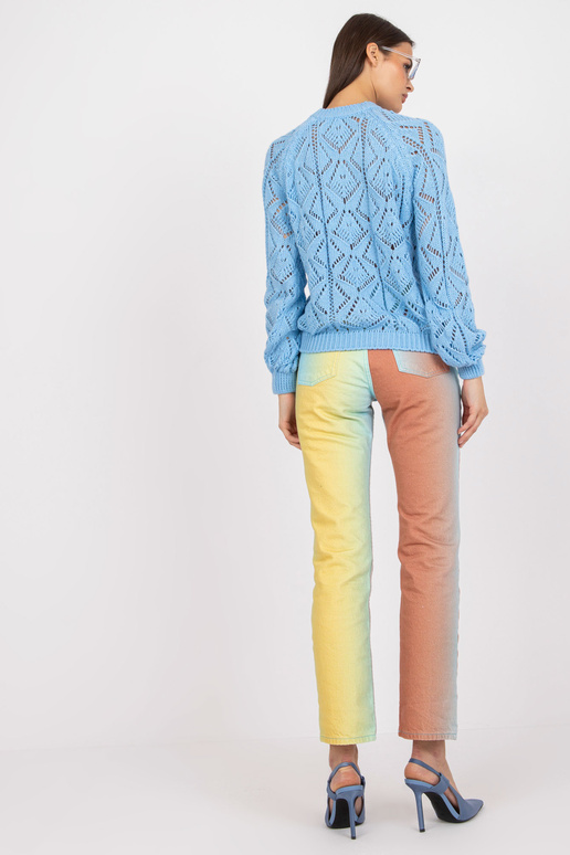 Mėlynas ažūrinis klasikinis megztinis...