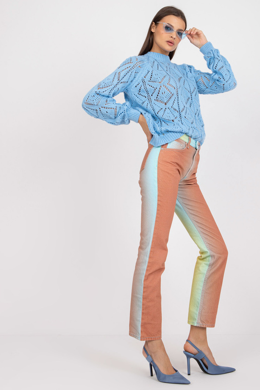 Mėlynas ažūrinis klasikinis megztinis...