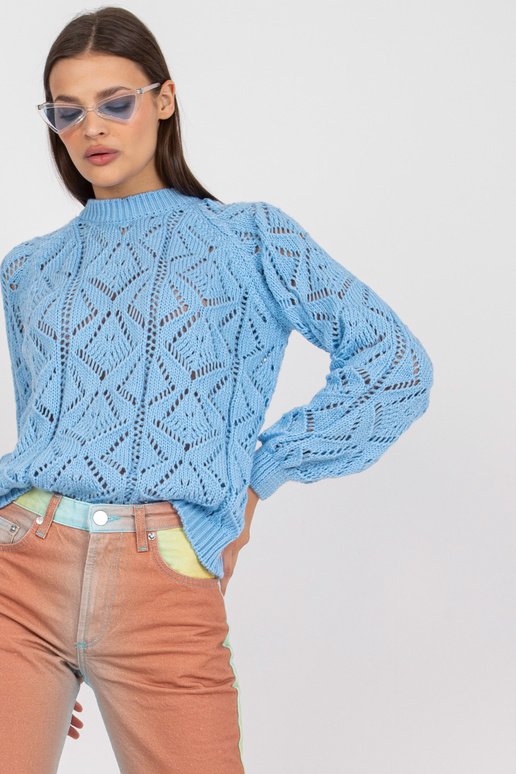 Mėlynas ažūrinis klasikinis megztinis...