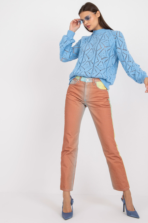 Mėlynas ažūrinis klasikinis megztinis...