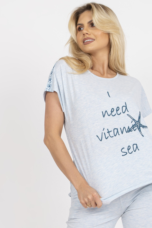 Mėlyna dviejų dalių pižama su 3/4... Mėlyna dviejų dalių pižama su 3/4...