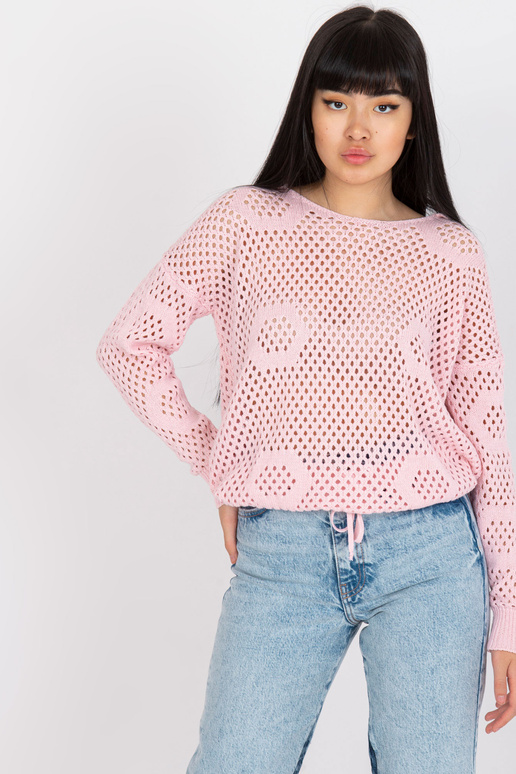 Šviesiai rožinis klasikinis megztinis...