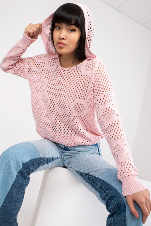 Šviesiai rožinis klasikinis megztinis...