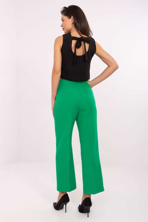Žalios elegantiško audinio kelnės su...
