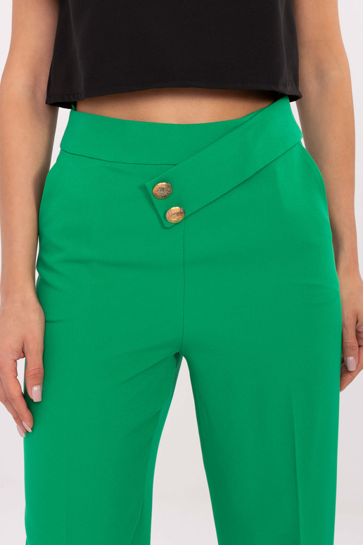 Žalios elegantiško audinio kelnės su...