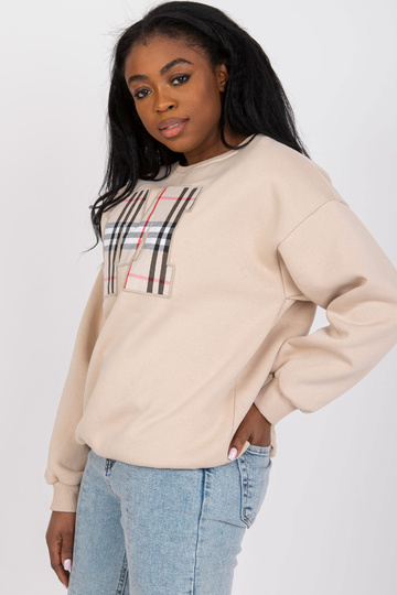 Smėlio spalvos megztinis be...