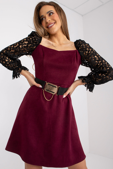 Bordo spalvos mini suknelė... 2