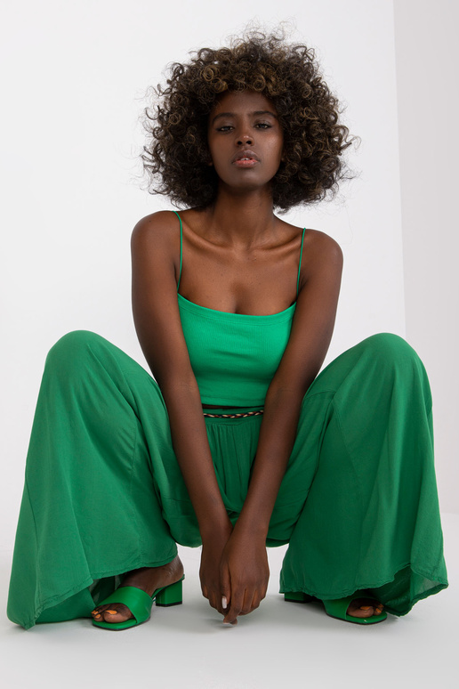 Žalios plačios palazzo kelnės Surie...