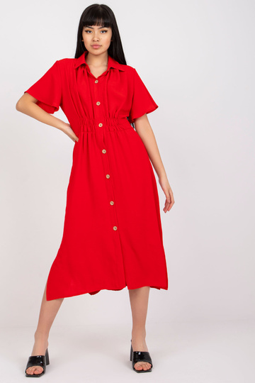 Raudona midi suknelė RUE PARIS 2