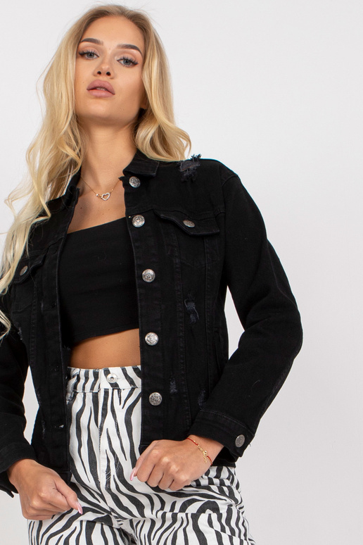 Moteriška juoda džinsinė striukė...