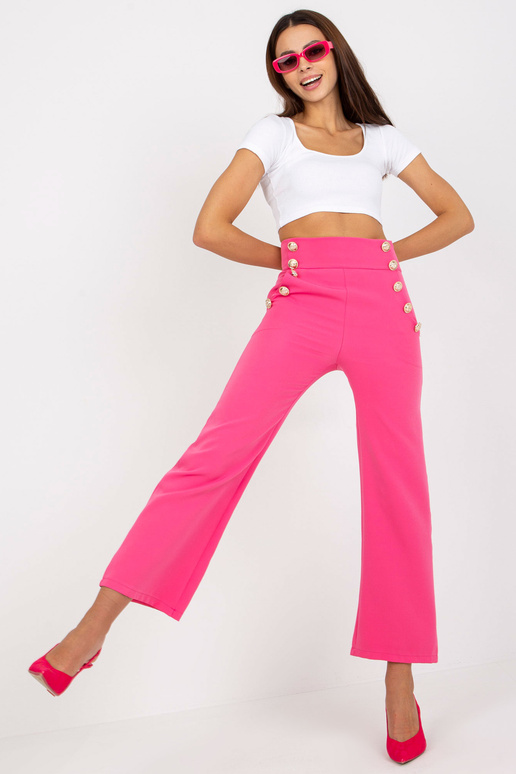 Tamsiai rožinės moteriškos kelnės su... Tamsiai rožinės moteriškos kelnės su...